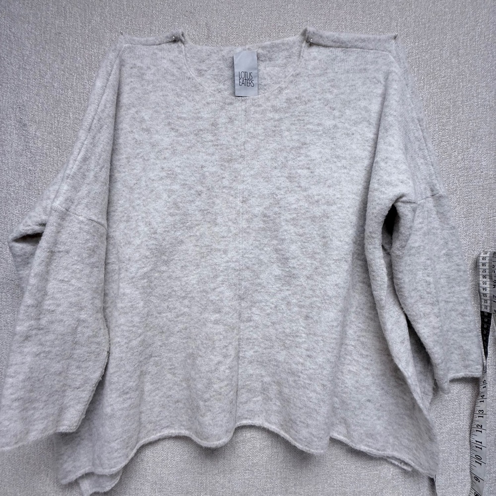 Lotus Eaters Athens ALK 10 Tunic Top Gray Wool Blend Oversized Sharkbite Hem S